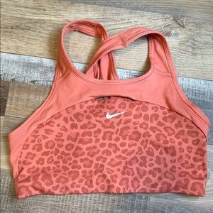 Nike Women's Leopard Print Sports Bra - Coral